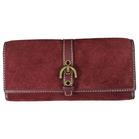 Coach Vintage Burgundy Suede Wallet - NEW without Tags - Picture 1 of 5
